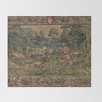 Antique 16th Century Pastoral Hunting Scene Flemish Tapestry Throw Blanket Gallery Image 2