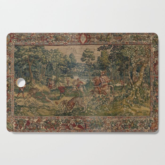 Antique 16th Century Pastoral Hunting Scene Flemish Tapestry Cutting Board Gallery Image 1