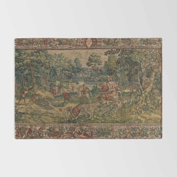 Antique 16th Century Pastoral Hunting Scene Flemish Tapestry Rug Gallery Image 2