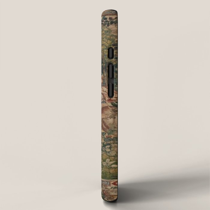 Antique 16th Century Pastoral Hunting Scene Flemish Tapestry iPhone Case Gallery Image 2