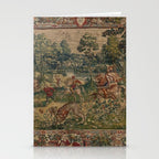Antique 16th Century Pastoral Hunting Scene Flemish Tapestry Stationery Card Gallery Image 2