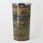 Antique 16th Century Pastoral Hunting Scene Flemish Tapestry Travel Mug Gallery Image 1
