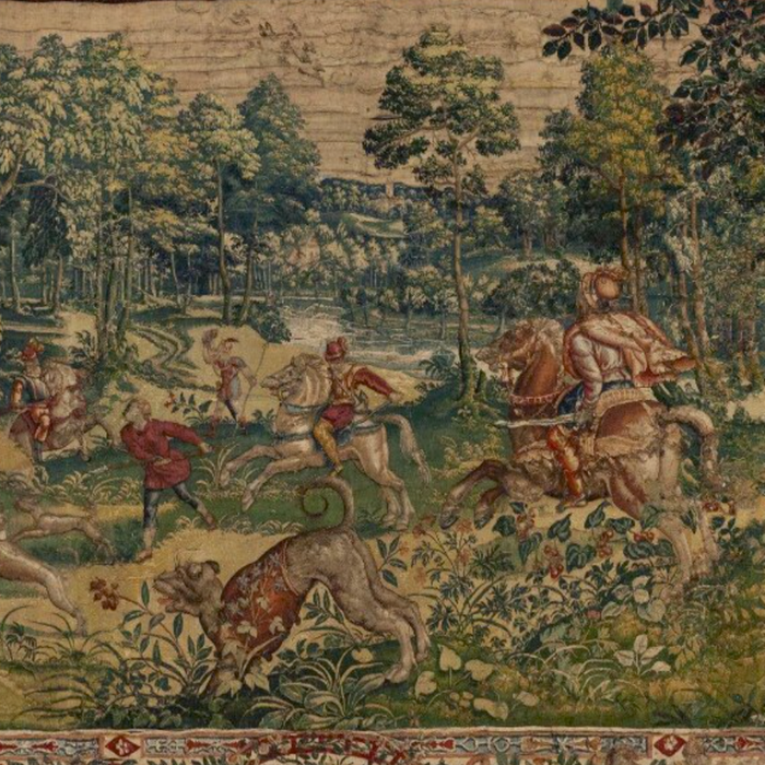 Antique 16th Century Pastoral Hunting Scene Flemish Tapestry Coffee Mug Gallery Image 2