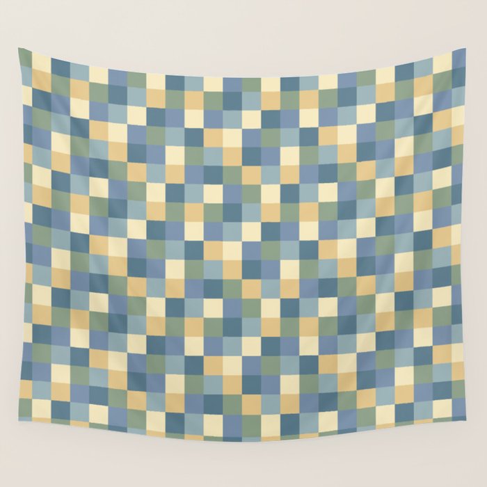 Bold Natural Checks Pattern - Small VIII Wall Tapestry Gallery Image 4
