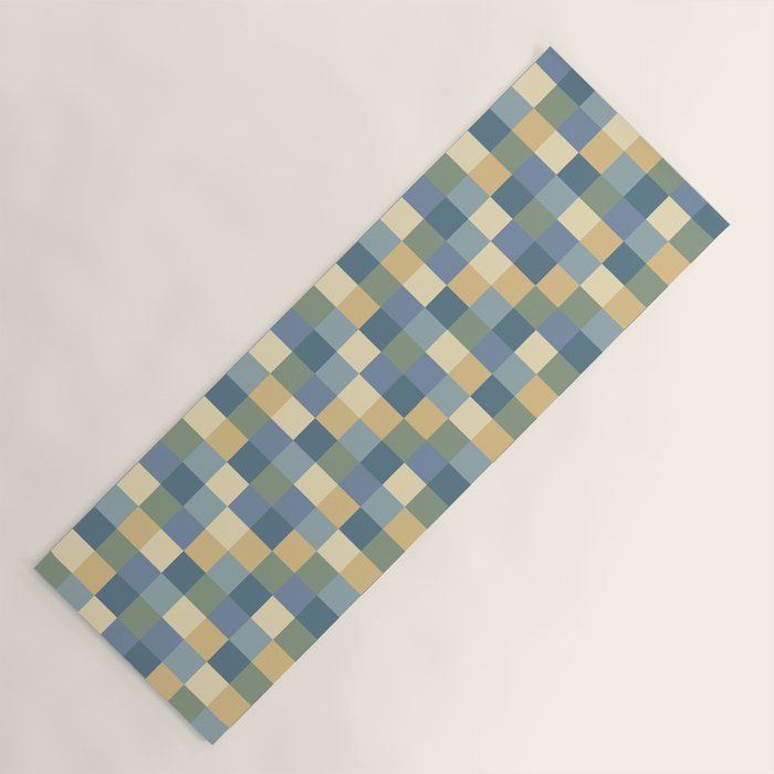 Bold Natural Checks Pattern - Small VIII Yoga Mat Gallery Image 1