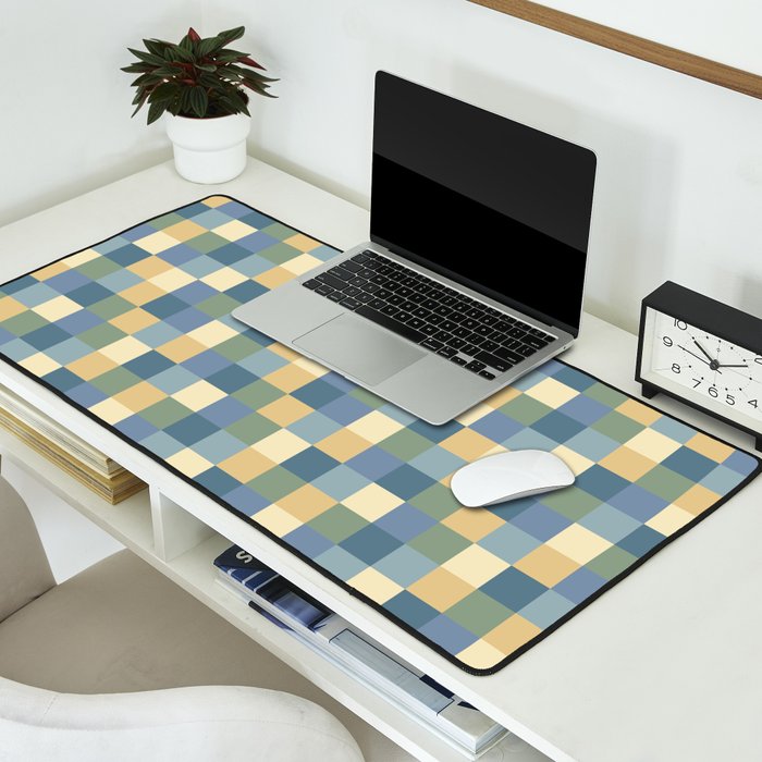 Bold Natural Checks Pattern - Small VIII Desk Mat Gallery Image 2