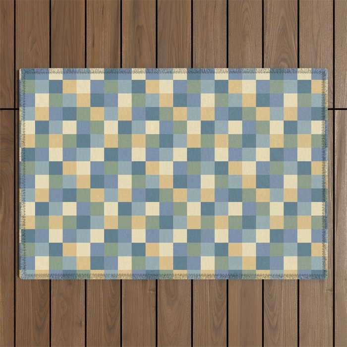 Bold Natural Checks Pattern - Small VIII Outdoor Rug Gallery Image 1