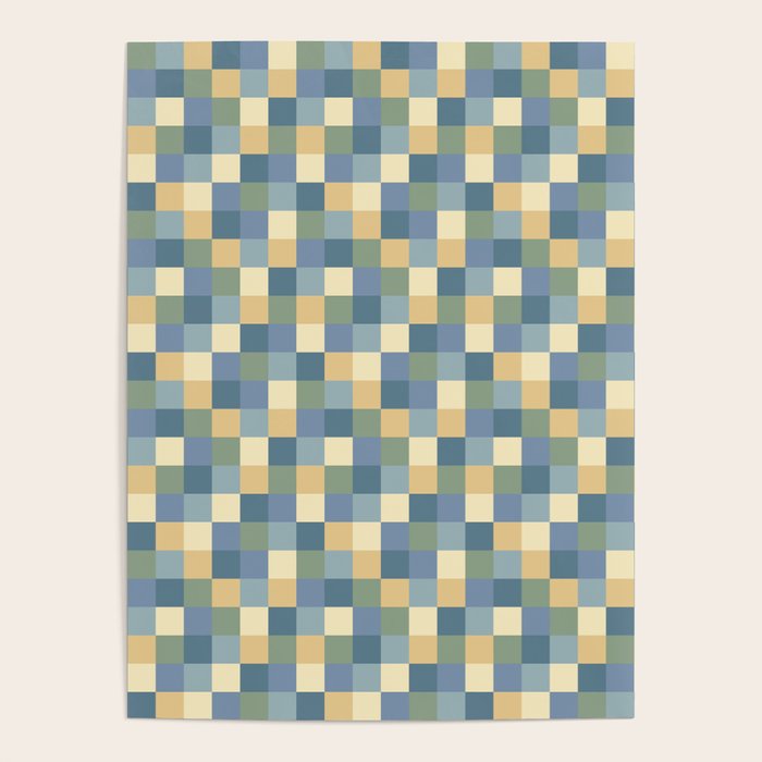 Bold Natural Checks Pattern - Small VIII Poster Gallery Image 1