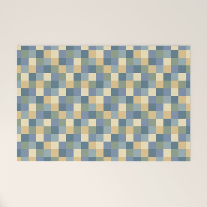 Bold Natural Checks Pattern - Small VIII Welcome Mat Gallery Image 1