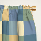 Bold Natural Checks Pattern - Small VIII Window Curtain Gallery Image 2