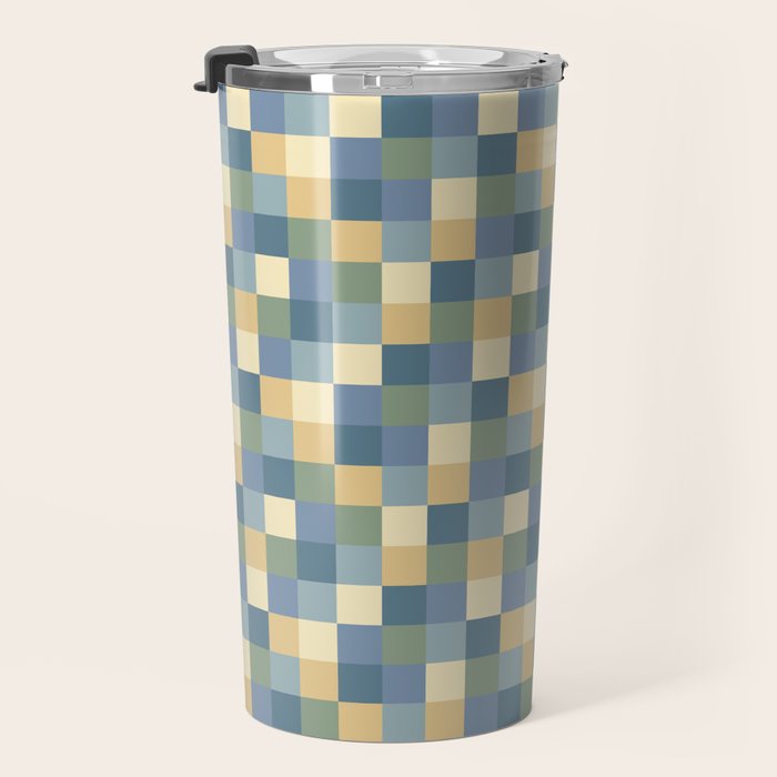 Bold Natural Checks Pattern - Small VIII Travel Mug Gallery Image 3