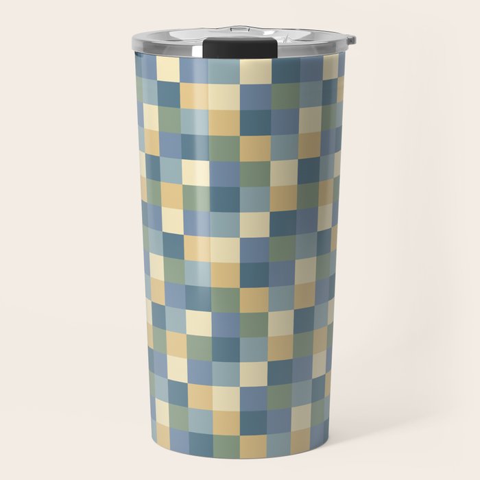 Bold Natural Checks Pattern - Small VIII Travel Mug Gallery Image 1