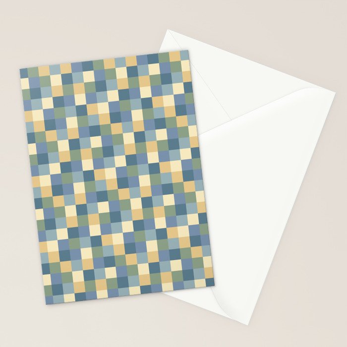 Bold Natural Checks Pattern - Small VIII Stationery Card Gallery Image 2