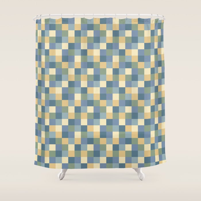 Bold Natural Checks Pattern - Small VIII Shower Curtain Gallery Image 1
