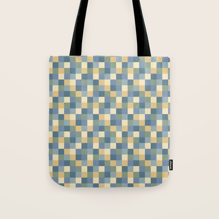Bold Natural Checks Pattern - Small VIII Tote Bag Gallery Image 1