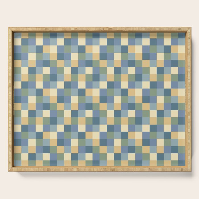 Bold Natural Checks Pattern - Small VIII Serving Tray Gallery Image 1