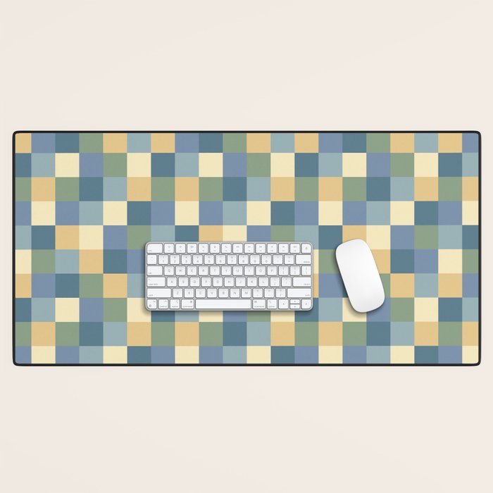 Bold Natural Checks Pattern - Small VIII Desk Mat Gallery Image 1