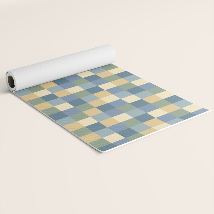 Bold Natural Checks Pattern - Small VIII Yoga Mat Gallery Image 2