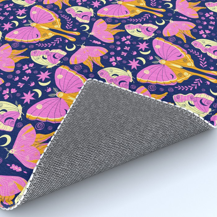 Purple Violet Luna Moths Rug Gallery Image 4