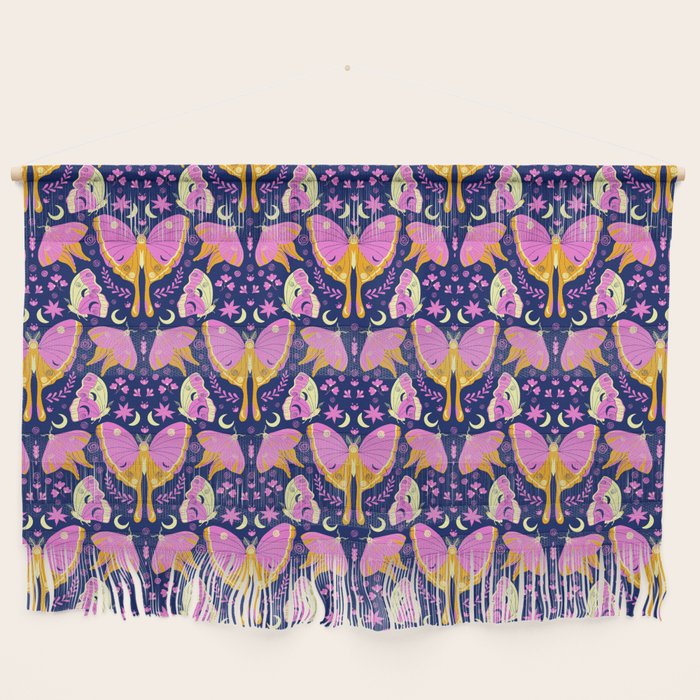 Purple Violet Luna Moths Wall Hanging Gallery Image 1