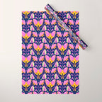 Purple Violet Luna Moths Wrapping Paper Gallery Image 1