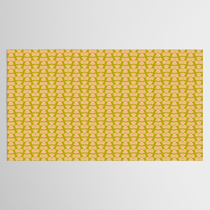 Retro Peach Blossoms Pattern - Green Tablecloth Gallery Image 2