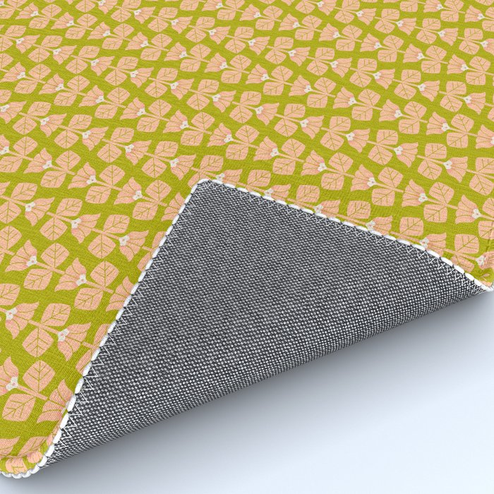 Retro Peach Blossoms Pattern - Green Rug Gallery Image 4