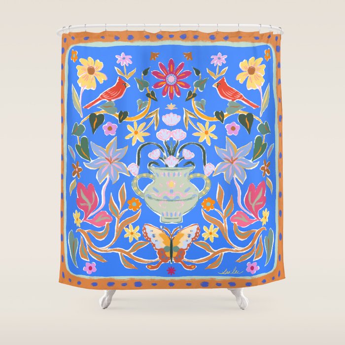 Blue Magical Garden Shower Curtain Gallery Image 1