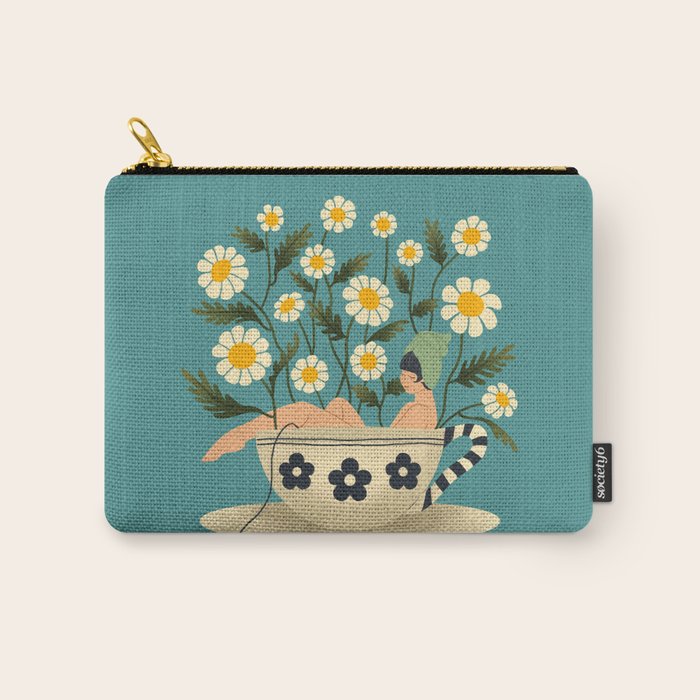 Lady in a Chamomile Tea Bath Carry All Pouch Gallery Image 1