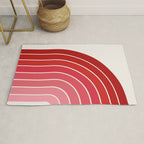Gradient Arch VI Pink and Red Mid Century Modern Rainbow Rug Gallery Image 1