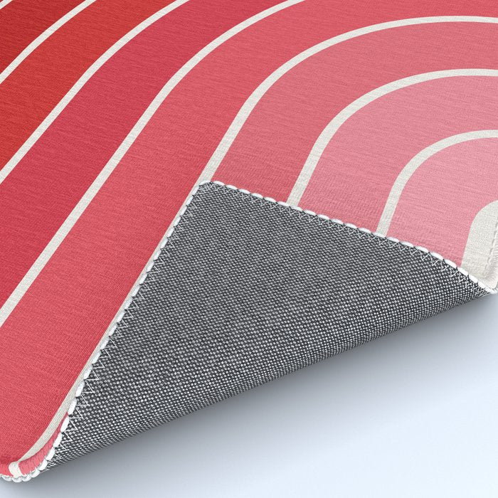 Gradient Arch VI Pink and Red Mid Century Modern Rainbow Rug Gallery Image 4
