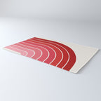 Gradient Arch VI Pink and Red Mid Century Modern Rainbow Rug Gallery Image 3
