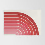 Gradient Arch VI Pink and Red Mid Century Modern Rainbow Rug Gallery Image 2