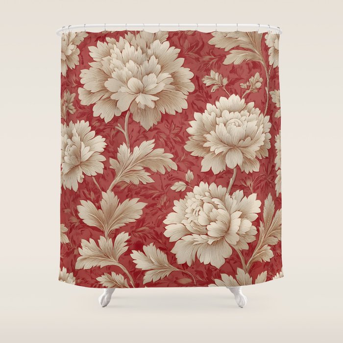 Vintage Floral Elegance Shower Curtain Gallery Image 1