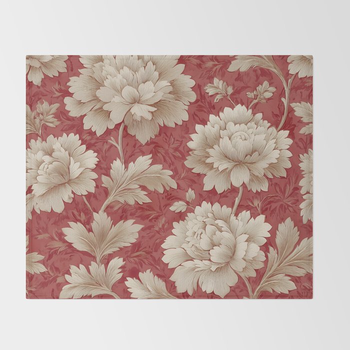 Vintage Floral Elegance Throw Blanket Gallery Image 2