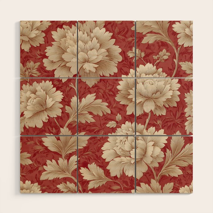 Vintage Floral Elegance Wood Wall Art Gallery Image 1
