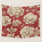 Vintage Floral Elegance Wall Tapestry Gallery Image 4