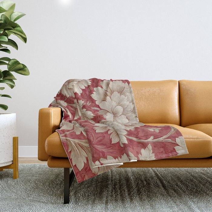Vintage Floral Elegance Throw Blanket Gallery Image 1