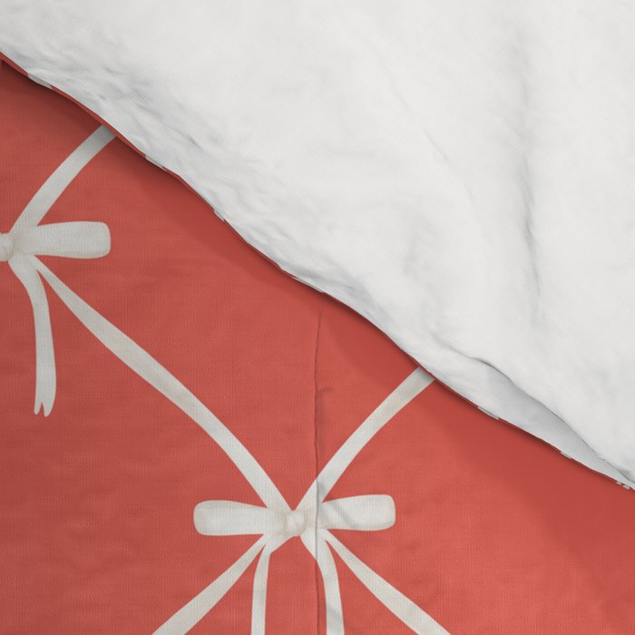 Bows & Ribbons Pattern XIII Bright Red Comforter Gallery Image 4