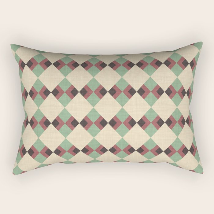 Geometric Trend Pistache and Cocoa Rectangular Pillow Gallery Image 1