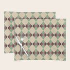 Geometric Trend Pistache and Cocoa Placemat Gallery Image 1