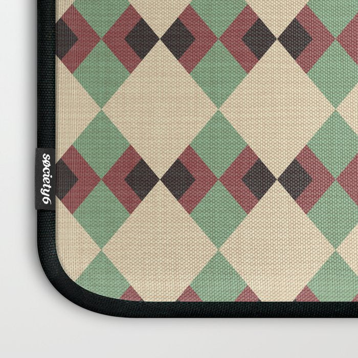 Geometric Trend Pistache and Cocoa Laptop Sleeve Gallery Image 3