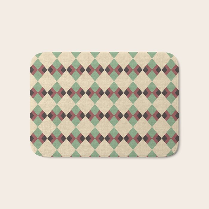 Geometric Trend Pistache and Cocoa Bath Mat Gallery Image 1