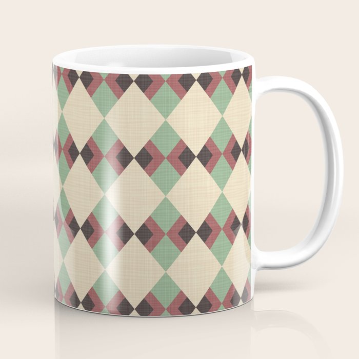 Geometric Trend Pistache and Cocoa Coffee Mug Gallery Image 1