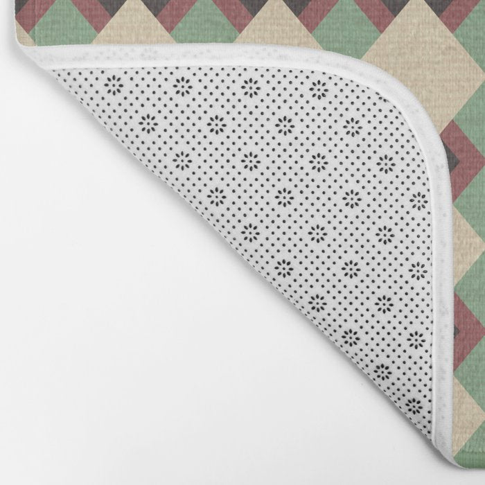 Geometric Trend Pistache and Cocoa Bath Mat Gallery Image 2