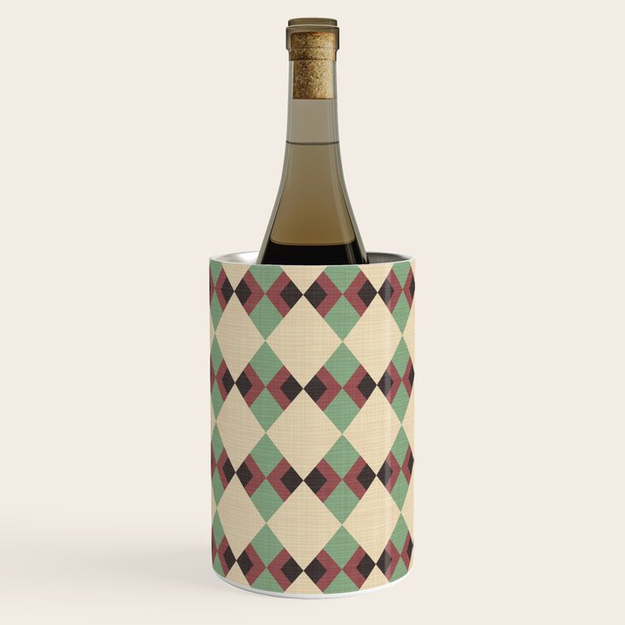 Geometric Trend Pistache and Cocoa Wine Chiller Gallery Image 3