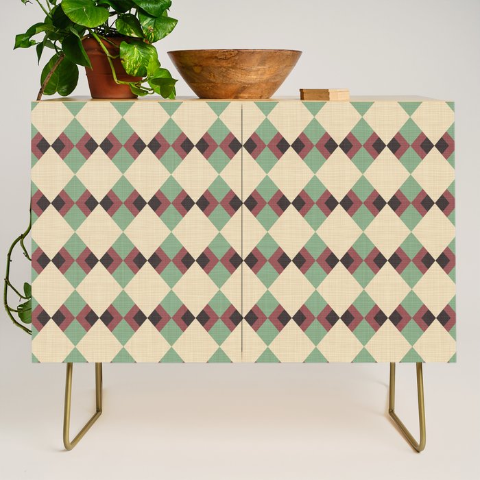 Geometric Trend Pistache and Cocoa Credenza Gallery Image 1