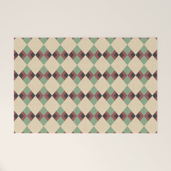 Geometric Trend Pistache and Cocoa Welcome Mat