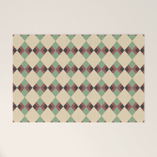 Geometric Trend Pistache And Cocoa Welcome Mat Gallery Image 1