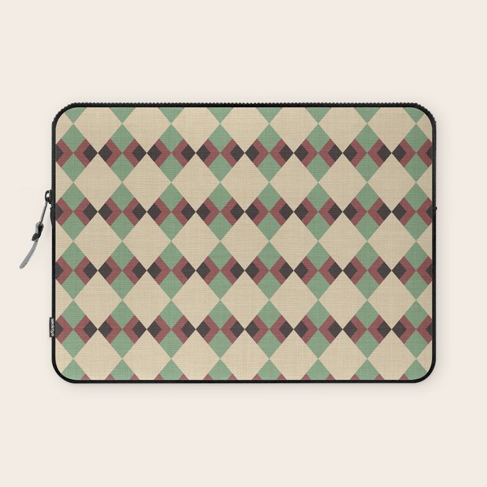 Geometric Trend Pistache and Cocoa Laptop Sleeve Gallery Image 1